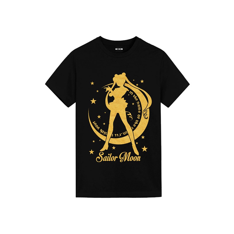 美少女战士 剪影款T恤 月亮烫金 黑 M