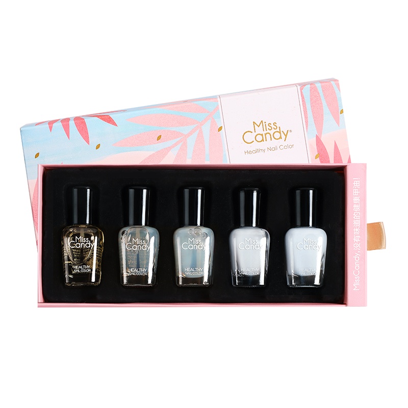 Miss Candy健康甲油 无味持久可撕拉指甲油美甲套装SC265 护甲油套装