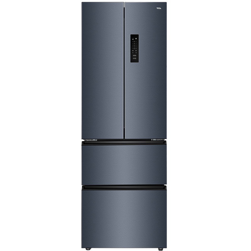 TCL 316升法式多门风冷无霜大容量家用电冰箱 超薄一级能效变频四门(晶岩灰)R316V7-D