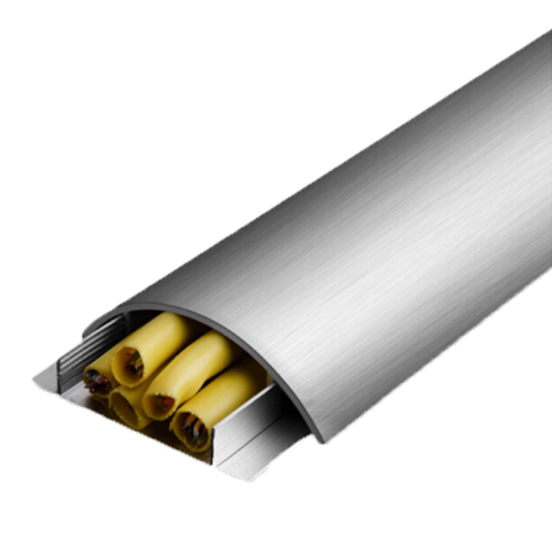 海斯迪克 HK-415 铝合金线槽 金属防踩线槽 半弧形地板地面穿线用 金属线槽 铝合金线槽 长度1米（10号）
