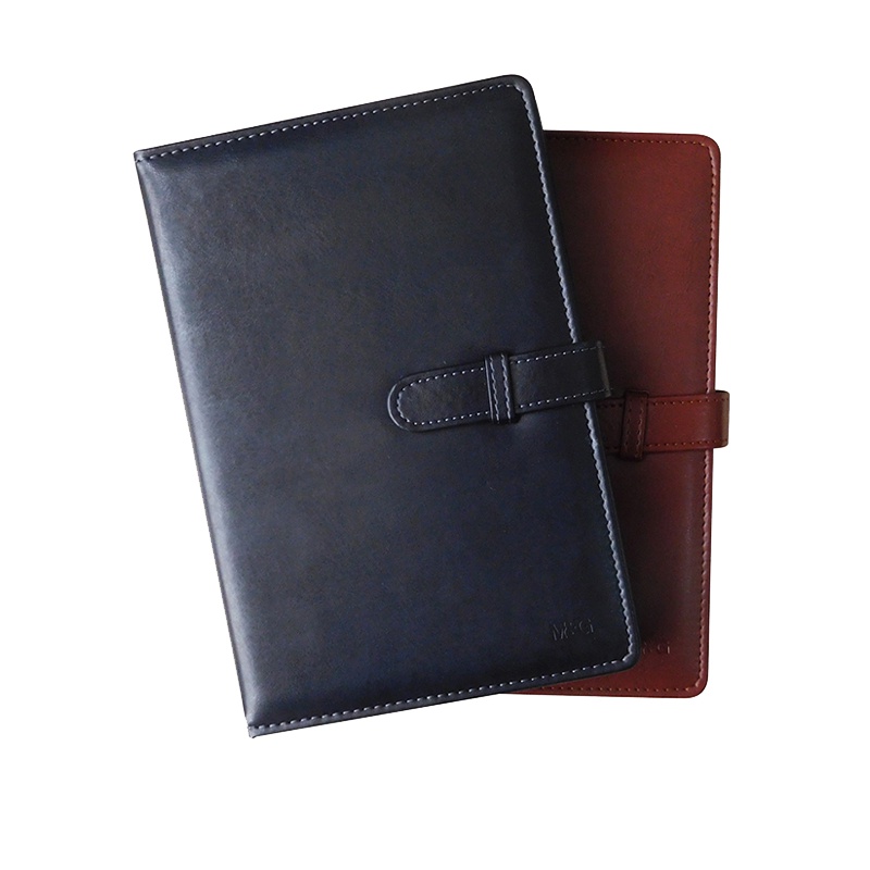 晨光APY4G381皮革本 A5 100页笔记本 皮革加厚胶套本商务记录本