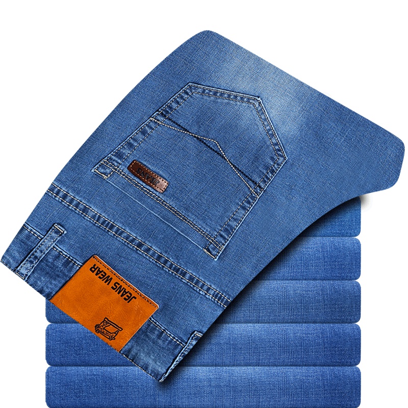 Jussara Lee2021春夏新款弹力休闲裤男修身直筒中腰男士休闲裤休闲百搭男装长裤子