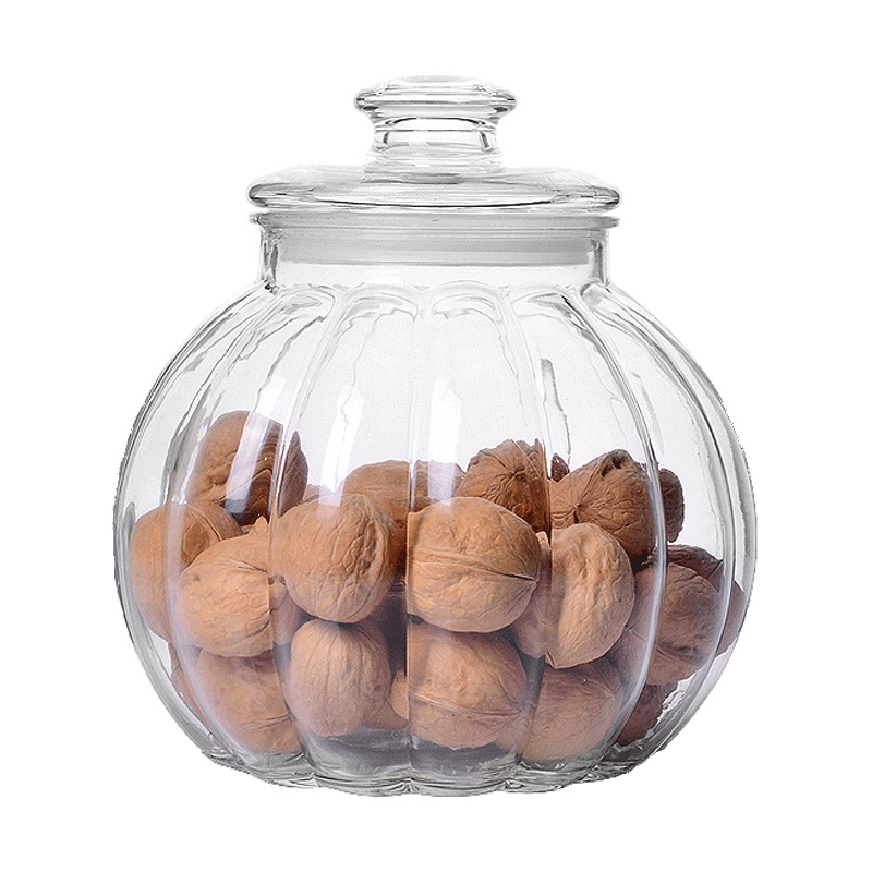 玻璃瓶子密封罐带盖食品厨房大储物罐零食储存罐杂粮茶叶罐2.8L