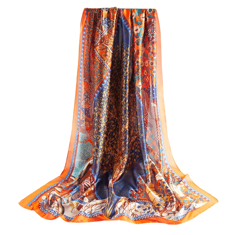 2021春夏新款上海故事薄丝巾女妈妈款长款百搭围巾旗袍外搭披肩