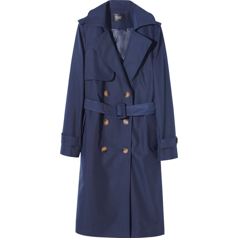 娅丽达女装2019秋新款收腰气质大衣宽松百搭中长款过膝外套女I7601