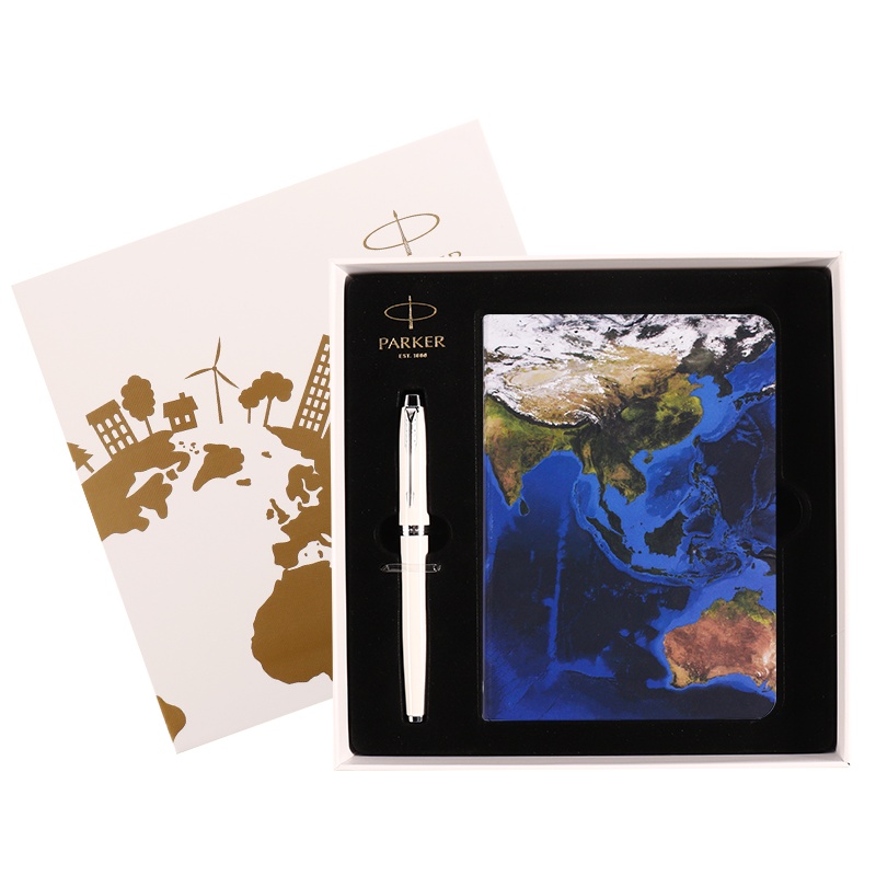 派克(PARKER)签字笔礼盒 IM纯白白夹宝珠笔+NASA AR笔记本礼盒套装