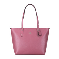COACH 蔻驰 奢侈品 女士桃粉色皮质手提单肩托特包