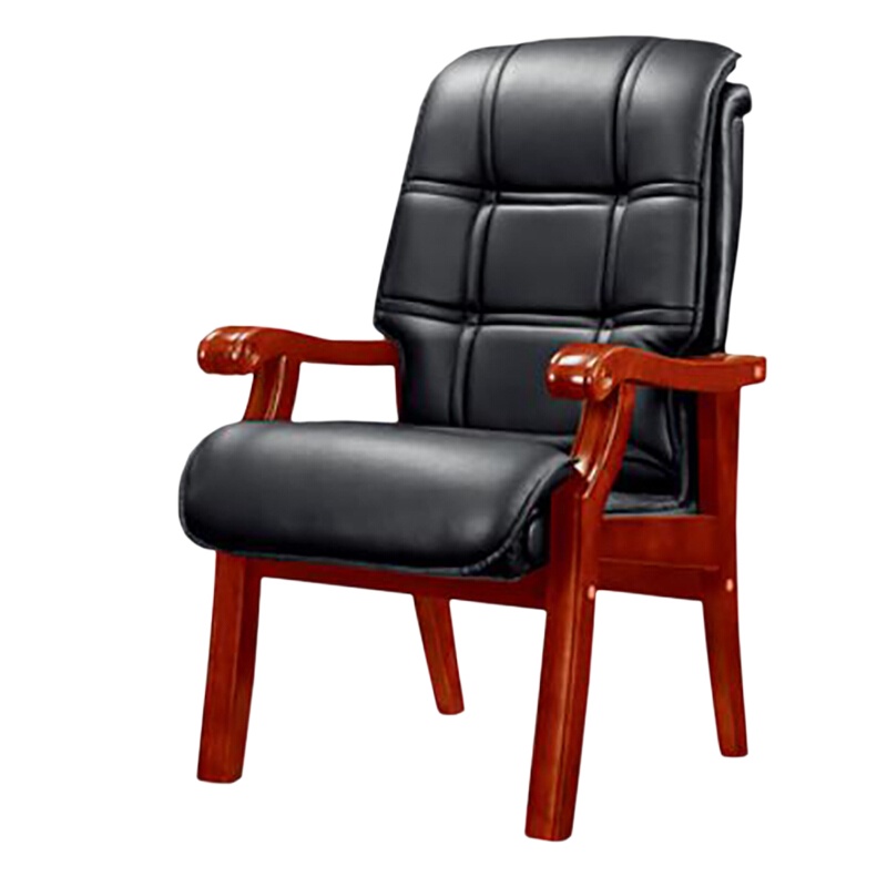 卓澳(ZHUOAO)实木电脑会议职员培训办公椅家用皮质人体工学椅KJX-C137