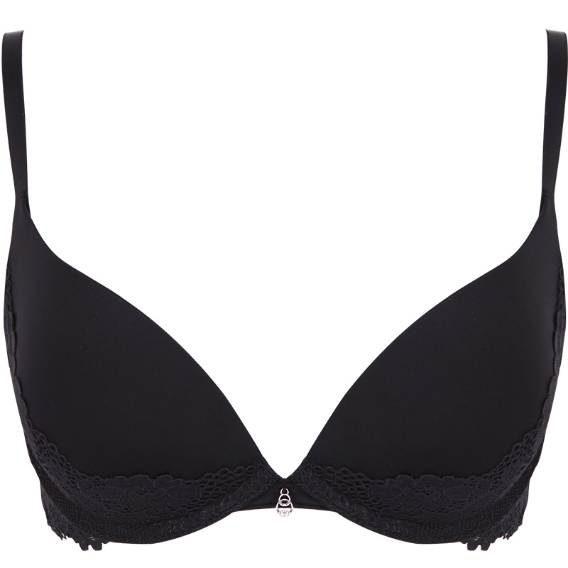 莎莲妮性感聚拢文胸中厚小胸光面内衣女士蕾丝