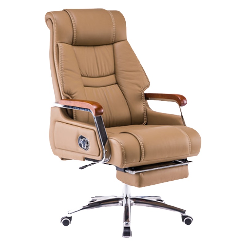 鑫金虎 电脑椅家用舒适午休椅可躺办公椅真皮老板椅升降转椅搁脚椅子