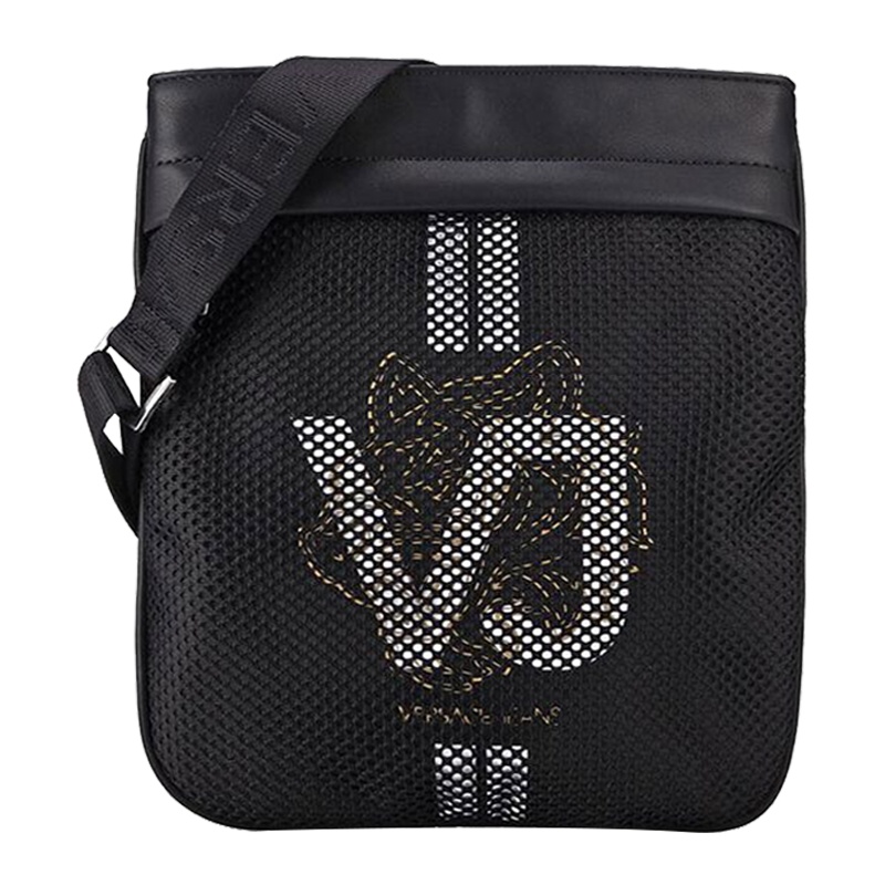 VERSACE JEANS 范思哲春夏款 男士黑色聚酯纤维镂空挎包E1YTBB12 70892 899 特价