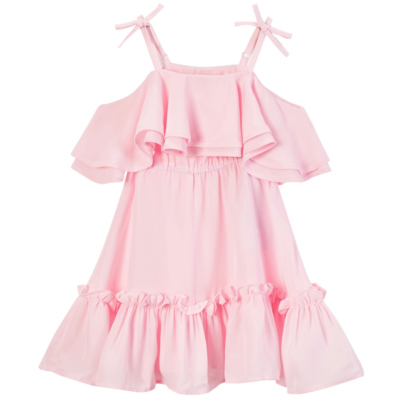 minipeace女童连衣裙俏皮木耳边吊带裙甜美公主裙子夏装新款