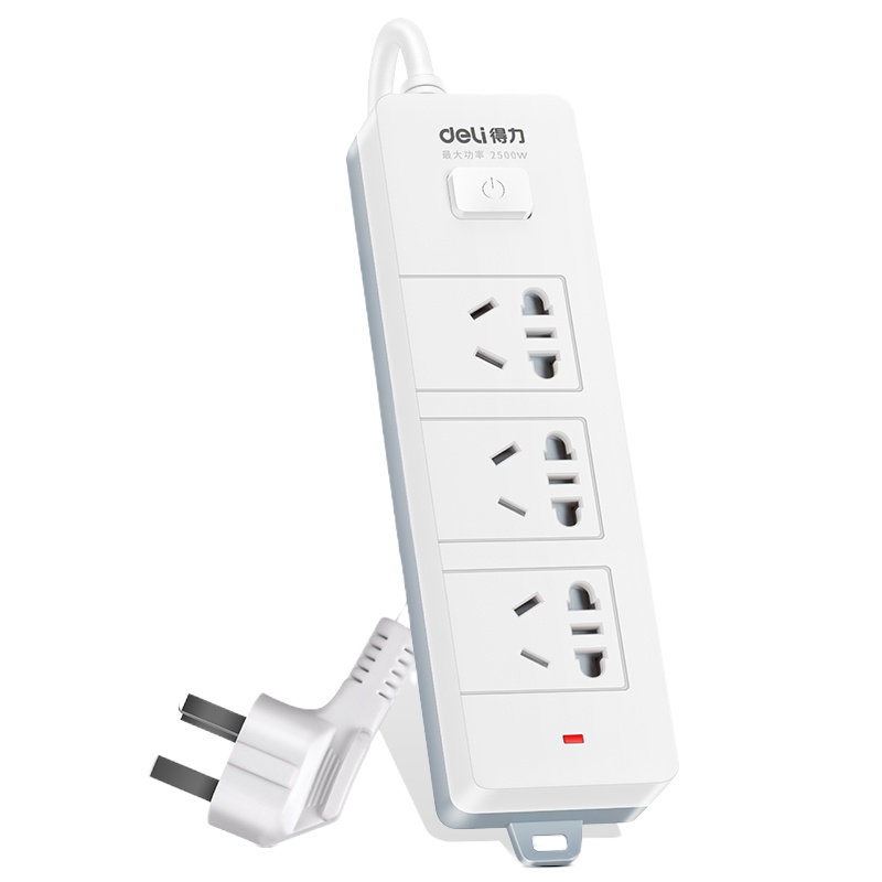 得力18274 插线板 接线板 电源插座 3组合孔 电源 2米 3孔