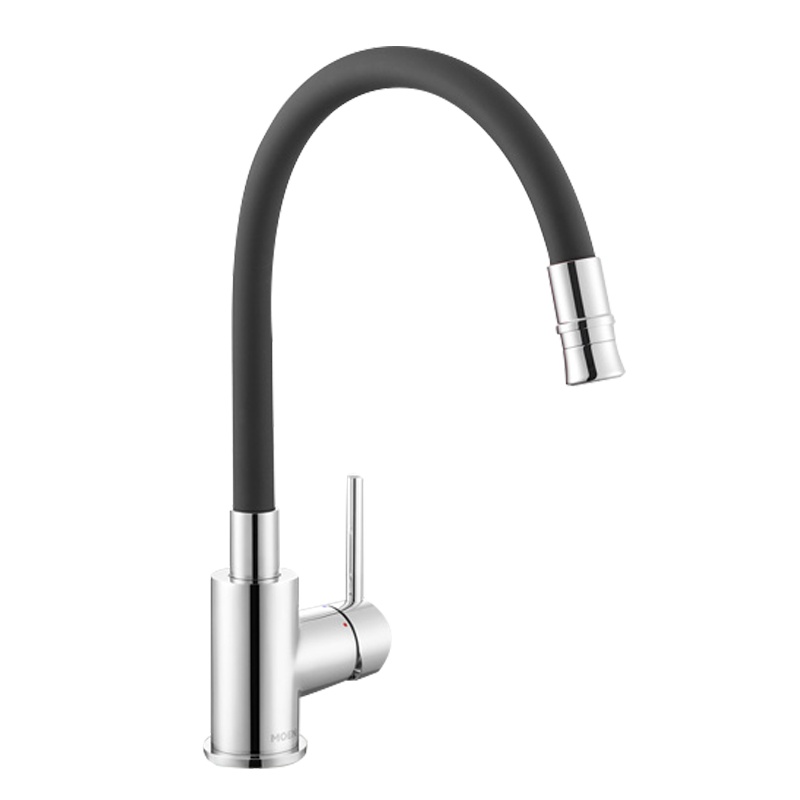 60418新品摩恩West净铅高分子材料柔性定型管双出水模式厨房水龙头