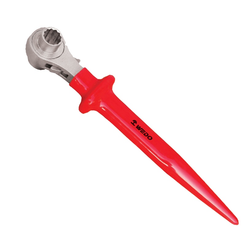 维度(WEDO)IN528-1719 绝缘浸塑尖尾棘轮扳手 铬钒钢17*19mm 双边棘轮套筒扳手 VDE 1000V