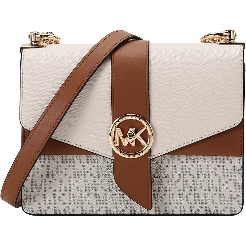 迈克·科尔斯 MICHAEL KORS GREENWICH系列 涂层帆布配皮单肩斜挎包小号 32S1GGRC0B