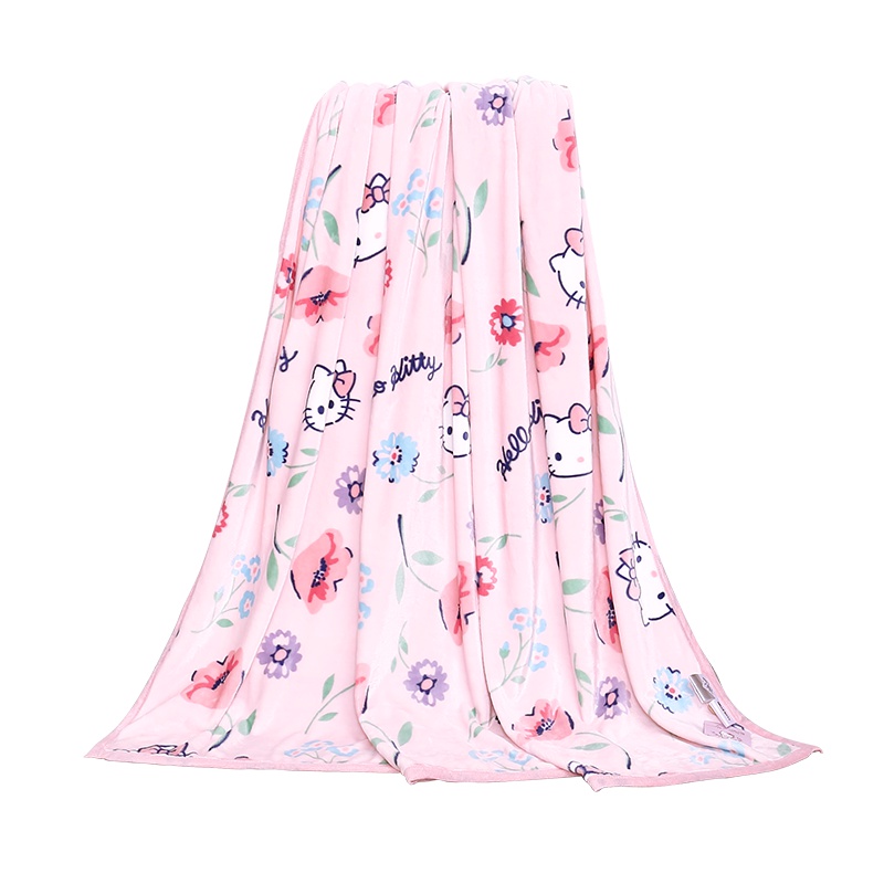 水星家纺 清新喵语KT法兰绒毯毛毯毯子