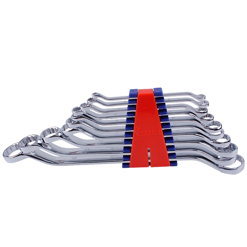 10件精抛平面梅花扳手组套(塑夹装)