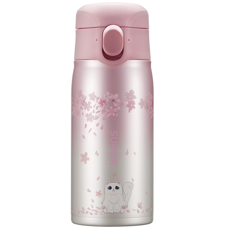 苏泊尔保温杯女学生简约少女心ins便携小可爱大容量316不锈钢水杯子 KC45KE10