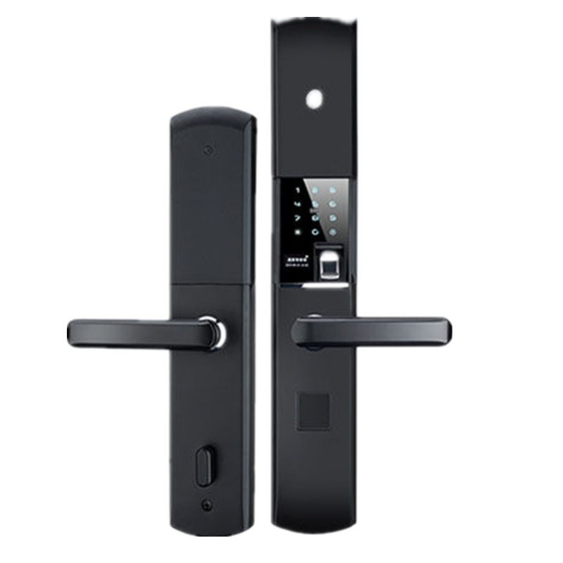 智能锁指纹锁入户家用防盗门密码锁电子刷磁卡手机远程开门通用型升级款滑盖古铜色铝合金