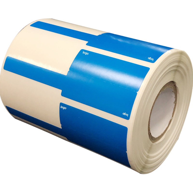 开仰(KAIYANG)P-3840-B-DX不干胶标签纸/F型预印logo尾签38*25+40mm/500片/卷 蓝色