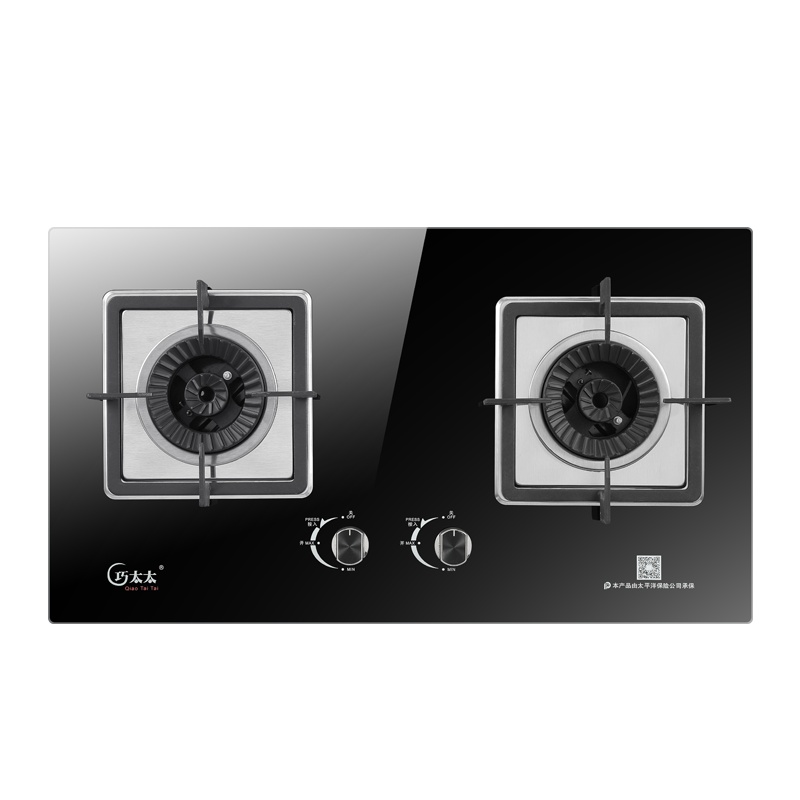 巧太太C220燃气灶煤气灶双灶嵌入式灶具台嵌两用钢化玻璃4.8kw大火力炉具双眼灶煤气炉 天然气