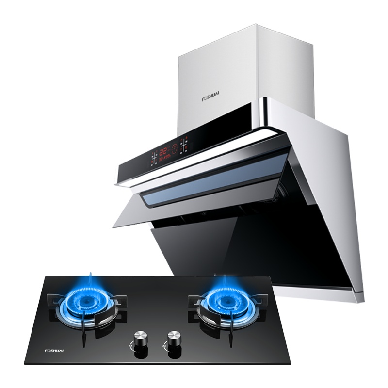 方帅侧吸式抽油烟机燃气灶套装一键智能清洗烟灶组合套餐