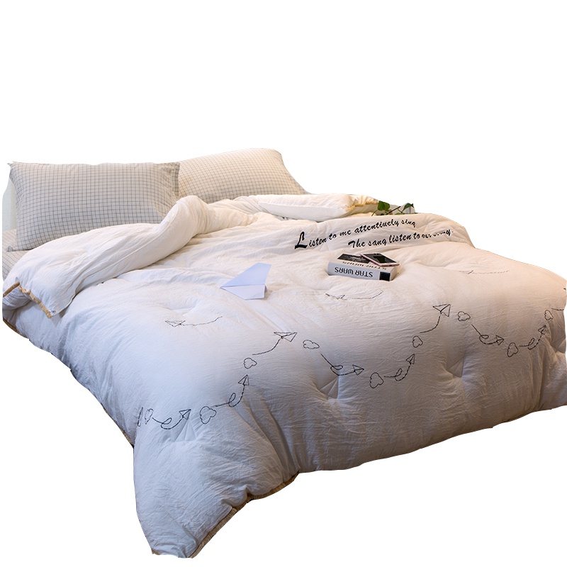 唛乐斯Mallas纸飞机精美水洗工艺冬被亲肤柔软吸湿透气做工精细简约风居家冬被水洗磨毛面料冬被