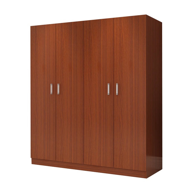 现代中式简约实木衣柜 红棕色