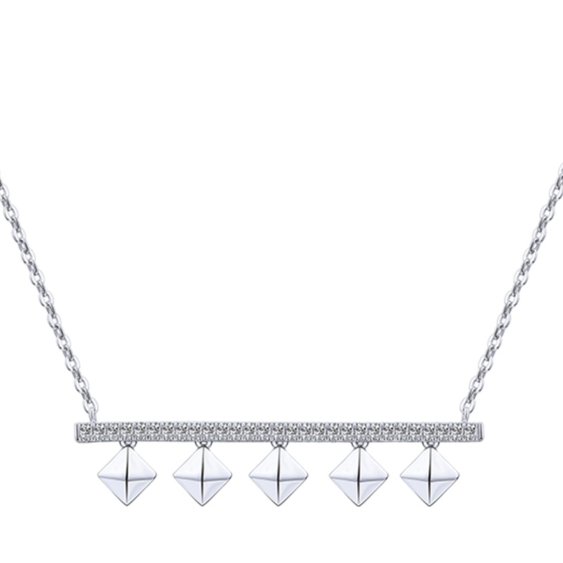 Monologue独白主角系列几何银镶托帕石项链生日礼物MA513