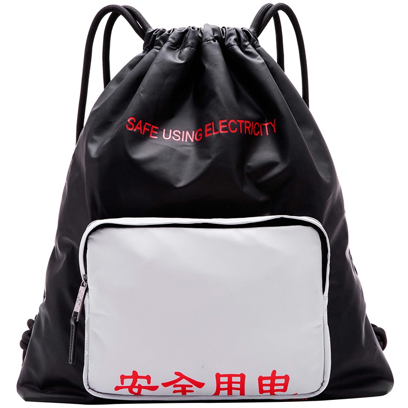 babama2019运动旅行背包女士旅游抽绳双肩包时尚潮健身包男束口袋