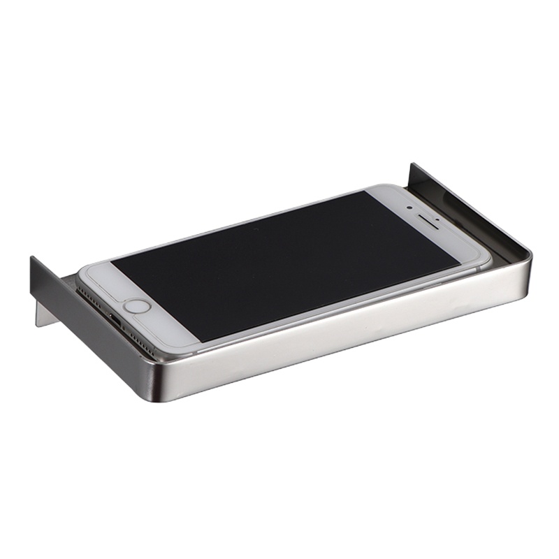 企购优品卫生间手机架免打孔创意厕所不锈钢置物架酒店公共场所洗手间隔断