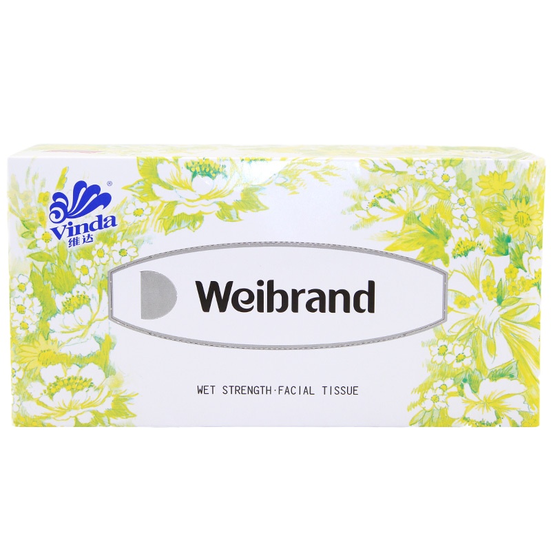 维达(Vinda)V2002威牌盒装纸面巾190*195mm*100抽 单盒 一箱48盒