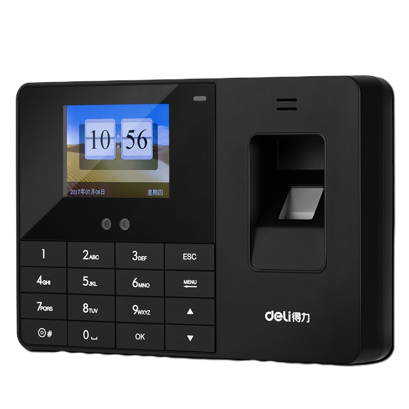 得力(deli)3763 人脸指纹考勤机(黑色)台deli