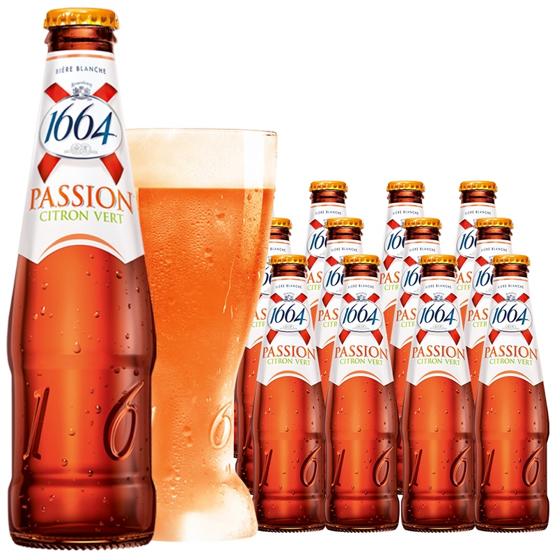 法国原装进口1664百香果克伦堡1664果啤250ml*12瓶装