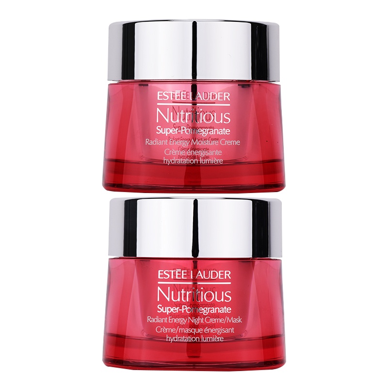 雅诗兰黛 鲜活亮采红石榴面霜套装日霜/晚霜50ml 抗氧透亮肤色保湿补水50ml*2