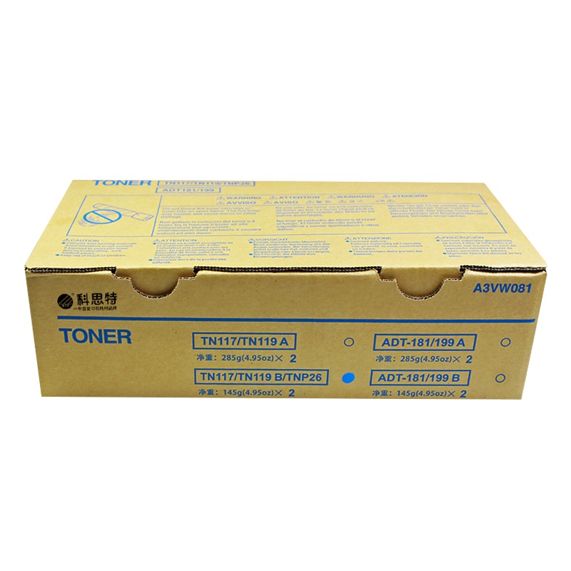 科思特 TN117B/119B粉盒 小容量 适用美能达Bizhub 164/184/7718 (单位:支)黑色