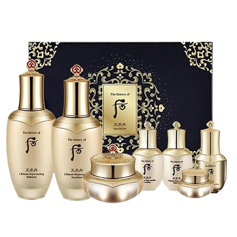 韩国 后(Whoo)护肤套装天率丹套盒水乳护肤化妆品 高保湿 天率丹水乳面霜七件套装[假一赔十]