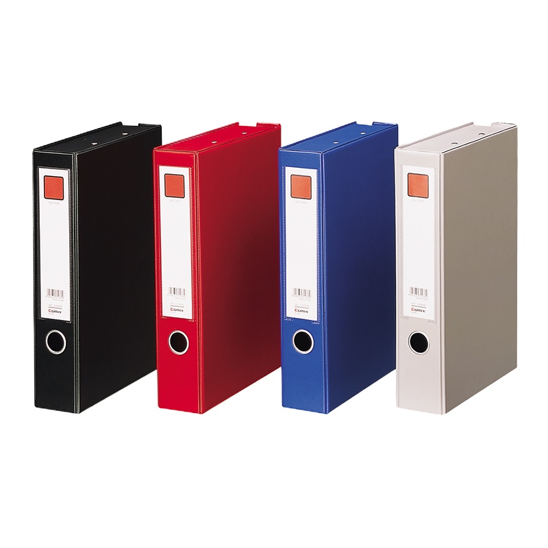 齐心 A1236 PVC档案盒 A4 55MM 带压纸夹 灰色