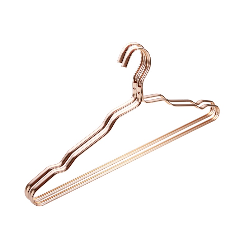 四季沐歌(MICOE)铝合金晾衣架 金属晒衣架防滑衣撑防风衣服架子挂衣架 香槟金(10个装)