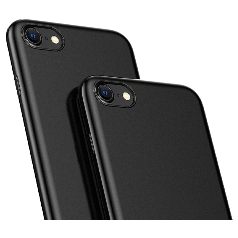 ESCASE 苹果 se2/7/8手机壳iPhone保护套全包防刮防摔 磨砂工艺手感软壳适用于7/8/se2男女款 黑色