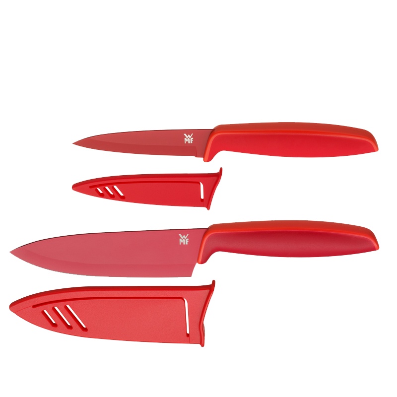 德国福腾宝WMF Touch刀具2件套 水果刀蔬菜刀瓜果刀切片刀不锈钢陶瓷刀红色厨房刀具2件套