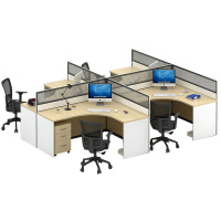 HiBoss办公家具4人位办公桌工位电脑桌