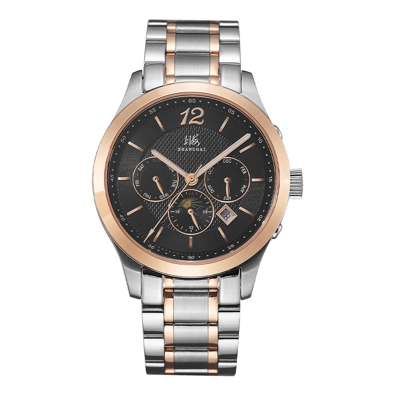 上海手表上海牌手表男士商务系列多功能表盘时尚表面全自动机械机芯手表国潮腕表SH-650