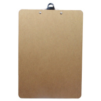 得力(deli)A4原木质感金属蝴蝶夹书写板夹文件夹 棕色9227