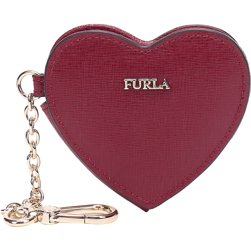 FURLA 芙拉 女士樱桃红色皮革化妆镜子钥匙扣挂饰 1000168 R RS20 B30