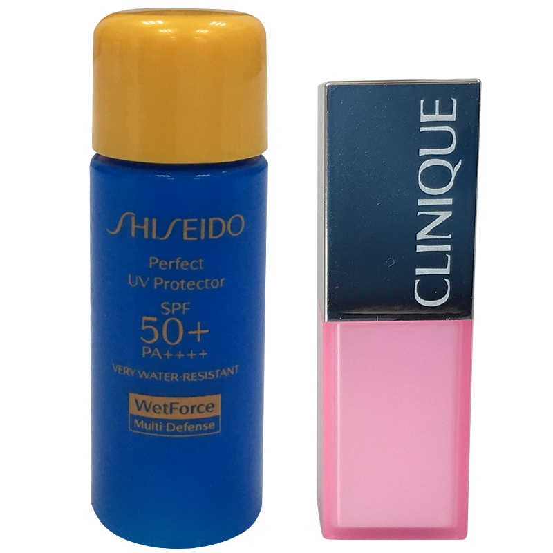 倩碧(CLINIQUE)撞色小方唇膏（清透唇色）06 2.3g+资生堂 新艳阳夏水动力防晒乳7ml