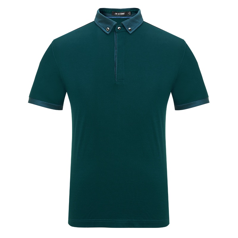 依文男装商务正装2018夏季轻薄立领短袖T恤男EF650162