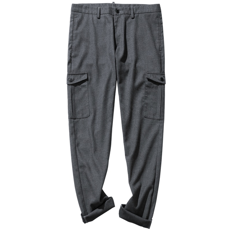 千纸鹤商务男裤2019秋冬新款青年韩版小脚九分休闲裤子男70235_1