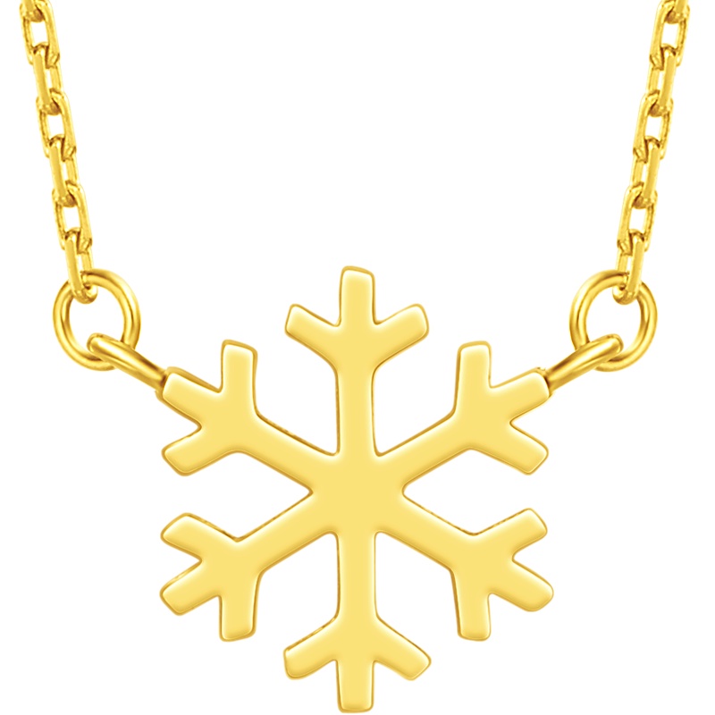 新款 周大福17916系列圣诞雪花22K金项链女E123092